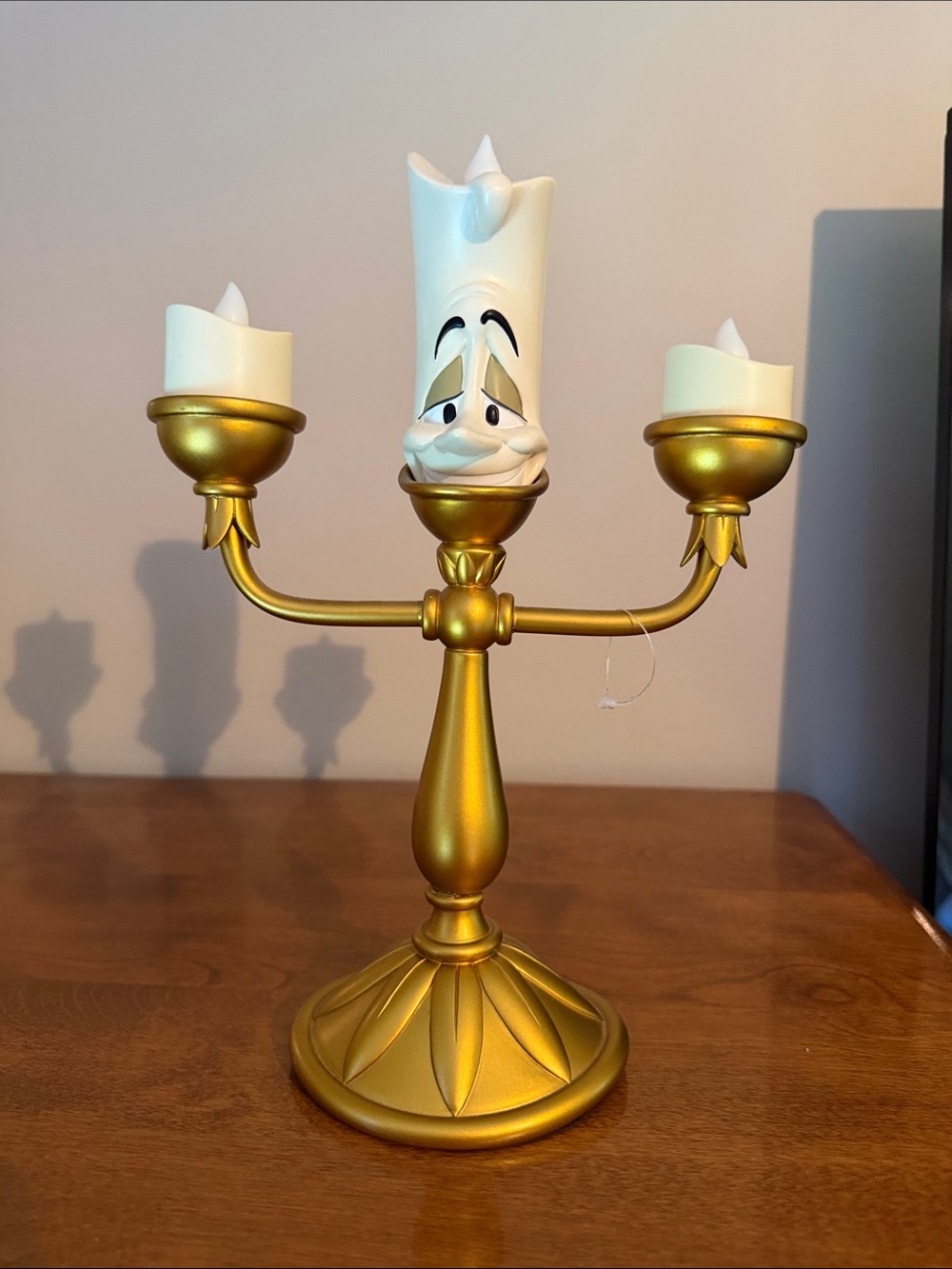 Disney Gold and Cream Lumière Candelabra Figurine